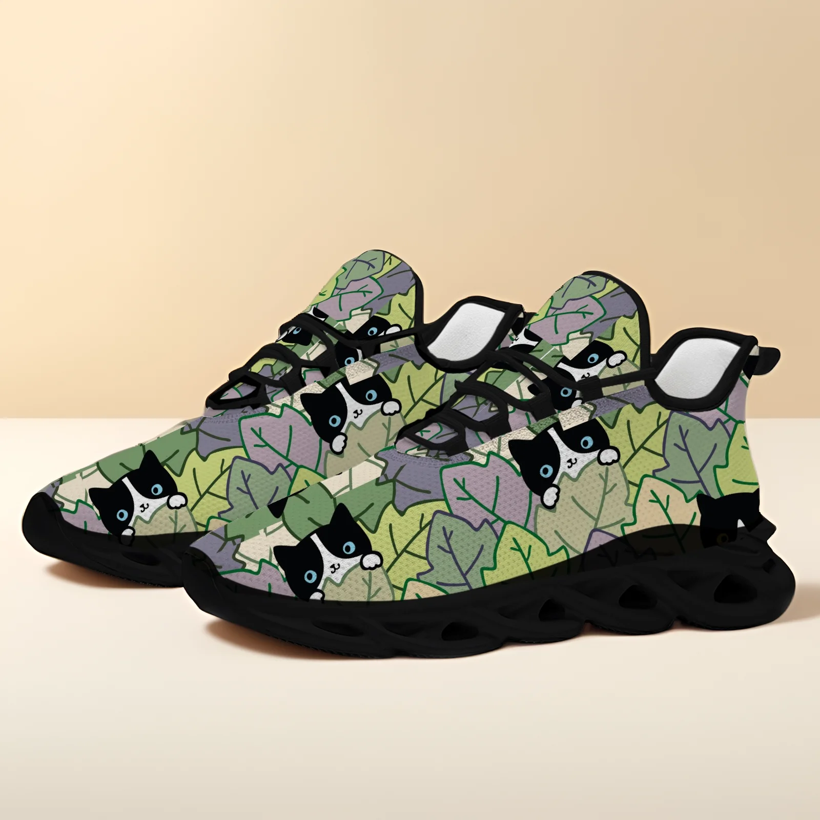 

Naughty cat print casual sneakers, men and women, running shoes, lightweight mesh shoes