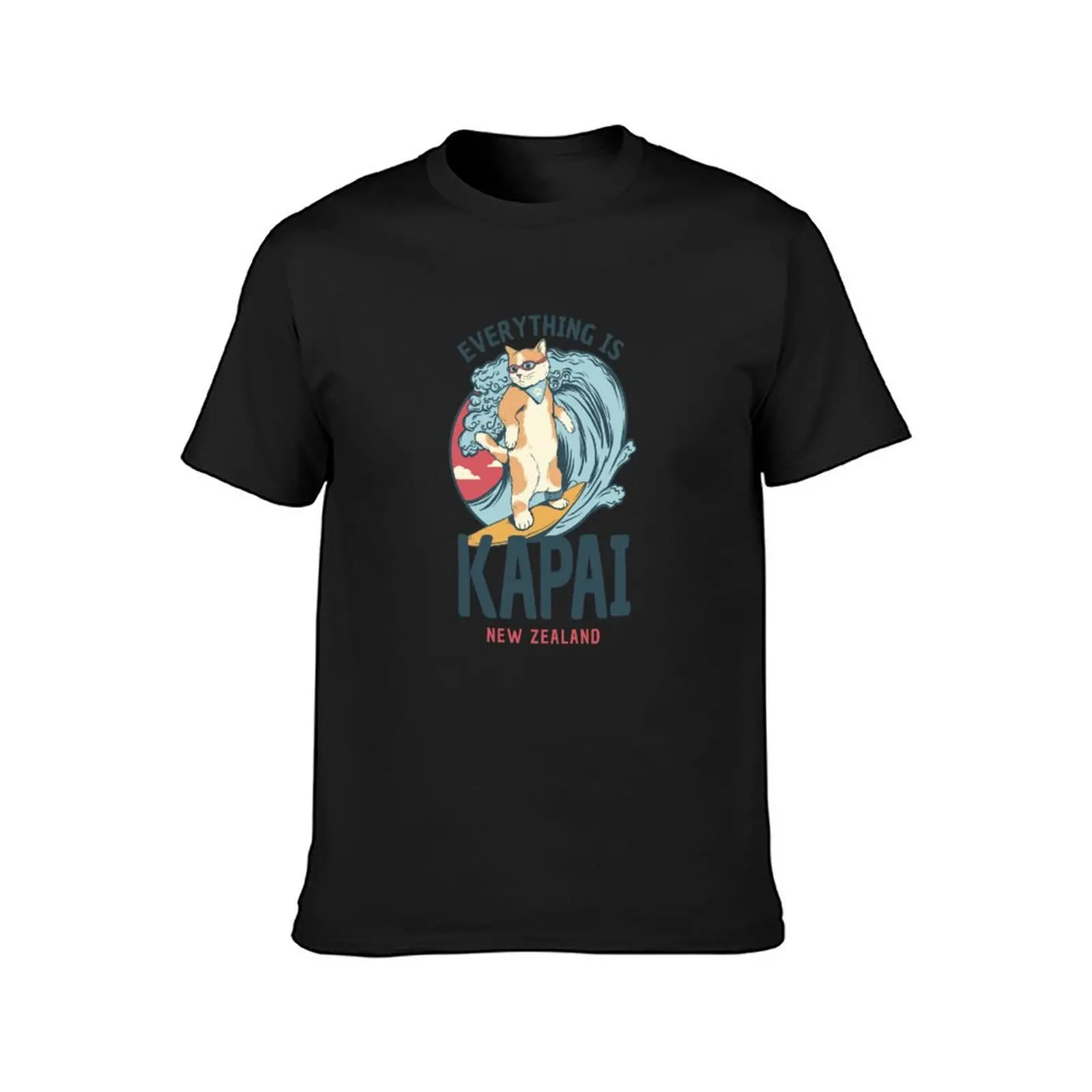 Everything is Kapai New Zealand Surf Cat Kiwiana Expat Gift T-Shirt customs design your own oversized mens clothing