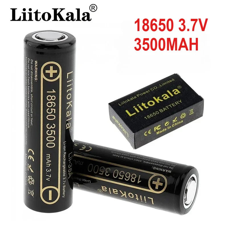 

1-8PCS Original LiitoKala Lii-35A 3.7V 3500mAh 10A Discharging Rechargeable Batteries for 18650 Battery UAV Flashlight Battery