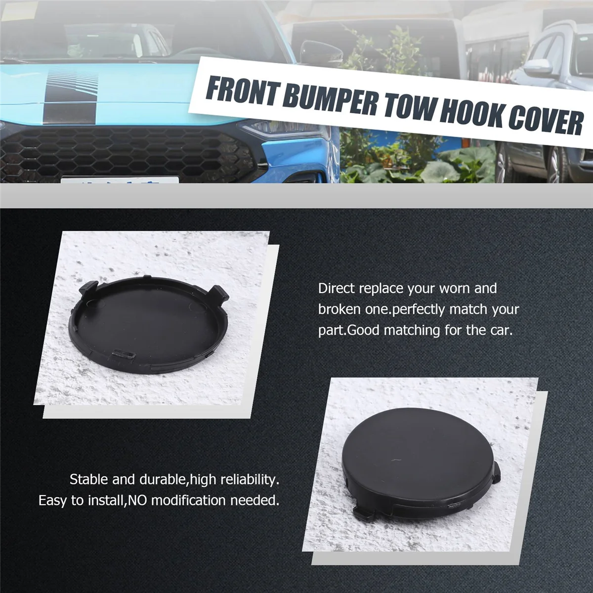 Car Black Front Bumper Tow Hook Cap Cover for FORD for FOCUS MK2 for C-Max 2007-2011 8M5117A989AA