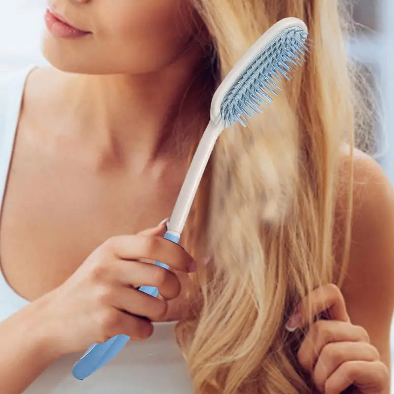 Long Handled Cow Comb Gentle Multifunctional Long Handled Comb Elegant Beautiful Long Handled Hair Removal Brush For Women With