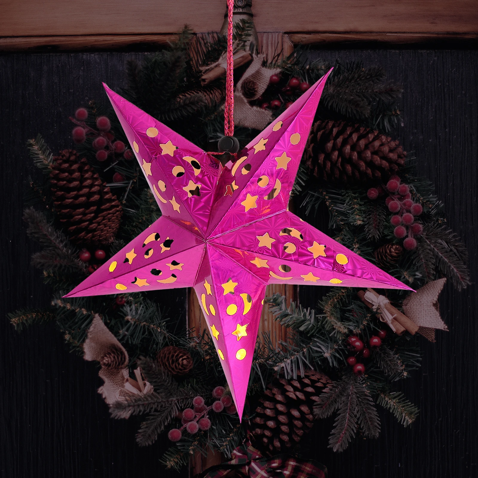 

Star Shaped Lights 4 Sets Decorative Accessories Button Electronics Pentagram Lamp Holiday Xmas Hanging Lamp Lighting