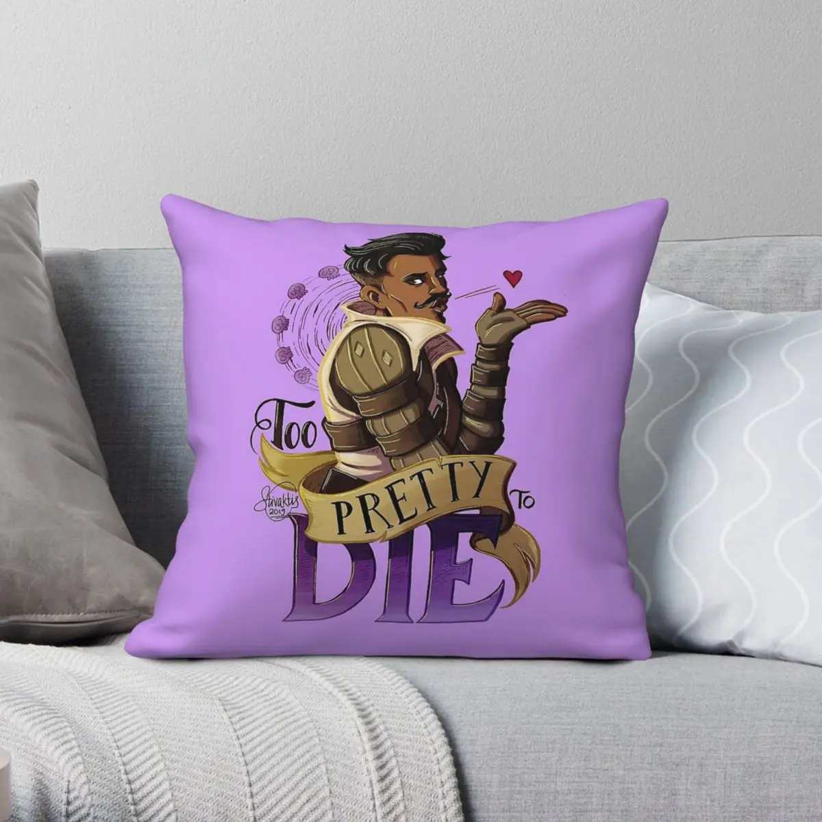 Dragon Age Dorian Pavus Square Pillowcase Polyester Linen Velvet Printed Zip Decorative Home Cushion Cover
