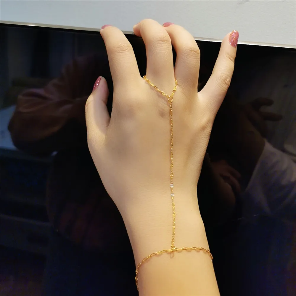 MinaMaMa Stainless Steel Wrist Chain Finger Bracelets For Women Fashion Finger Hand Chain Jewelry Gifts