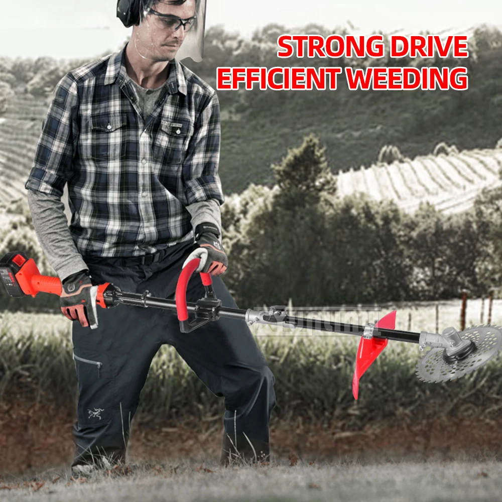 

23cm Electric Lawn Mower 2500RPM Cordless Grass Trimmer Length Adjustable Garden Tool 21V 700w with Battery 2025 New