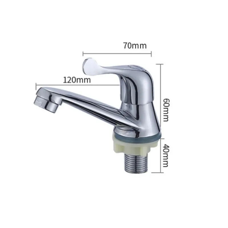 Single Cold Water Tap Quick-opening Deck Mount Wash Basin Sink Faucets for Kitchen Bathroom Balcony Faucet Accessories