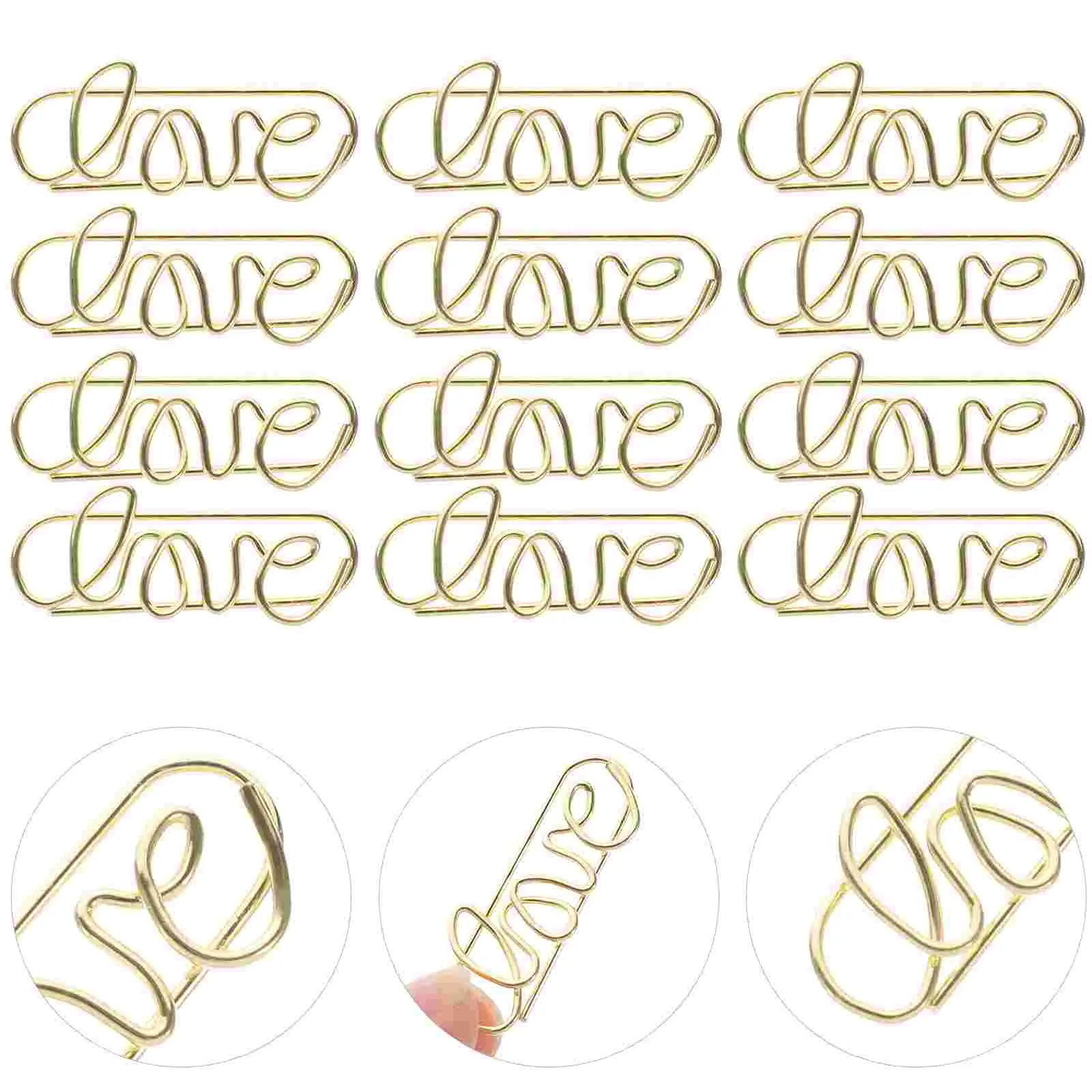 

50 Pcs Lovepaperclip Clips Decorative Small Paperclips Rose Multi-use Metal Iron Ornaments Office Document Fixing