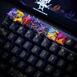 MonsterHunter Dragon Point Keycaps Anime Artisan Keyboard Cap Zinogre 3D Custom Gaming Decoration KeyCap for Mechanical Keyboard