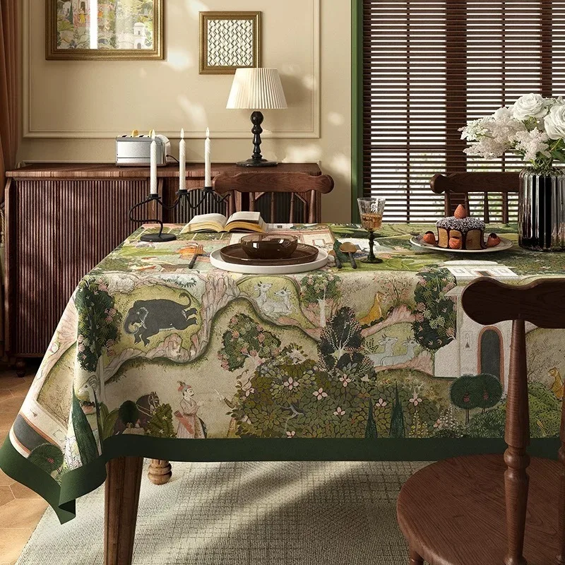 Garden French retro tablecloth light luxury desk dining table coffee table atmosphere decorative dust cloth wholesale