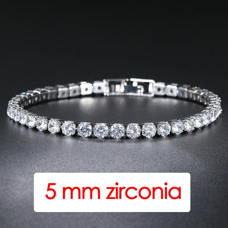 Hiphop Tennis Armband Homme Iced Out 3/4/5mm Zirkonia Herren Kristall Kette auf Der Hand Hip-hop Streetwear Schmuck Männlich H086