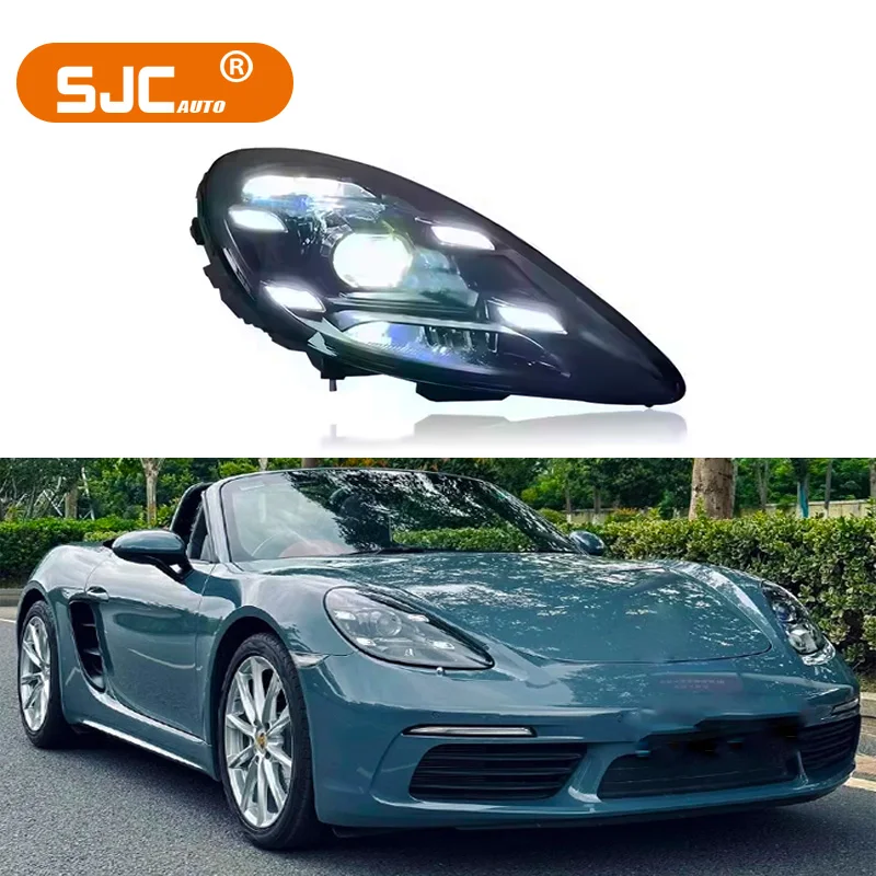 Car Accessories for P orsche 718 Cayman Boxster LED Headlights 2016-2023 Modified LED Matrix Front Light Hot Selling Headlamp