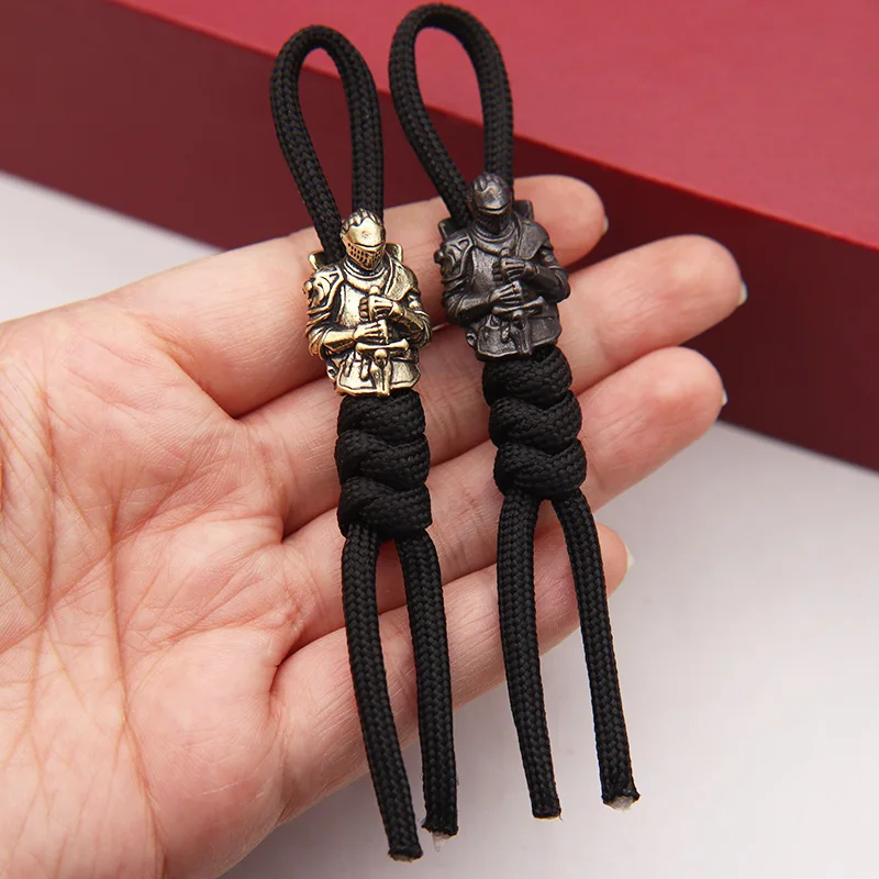 EDC Retro Paracord Beads Vicissitudes Templar Knight Brass Crusader Armor Warrior Knife Umbrella Rope DIY Knife Beads Outdoor