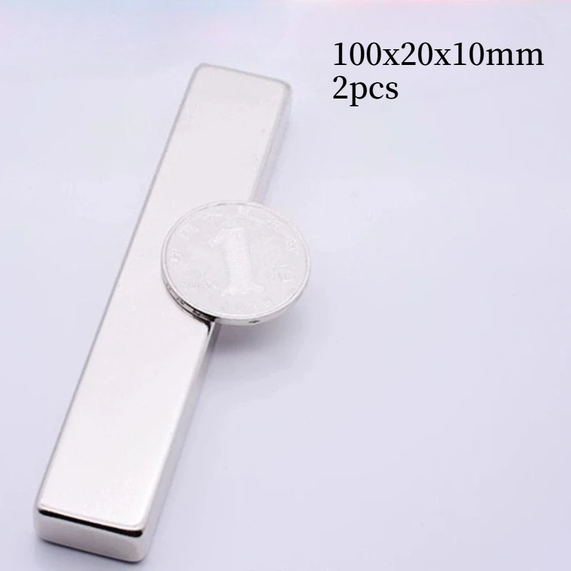 2 pcs100x20x10mm Super Strong Square Magnet For Home Refrigerators, Offices DIY 100x20x10mm