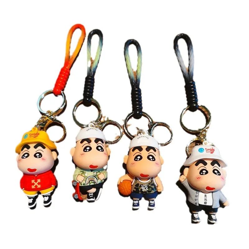 

Crayon Shinchan Keychain Cute Figurine Car Keychain Couple Backpack Hanging Decoration Cartoon Gift Street Promotion