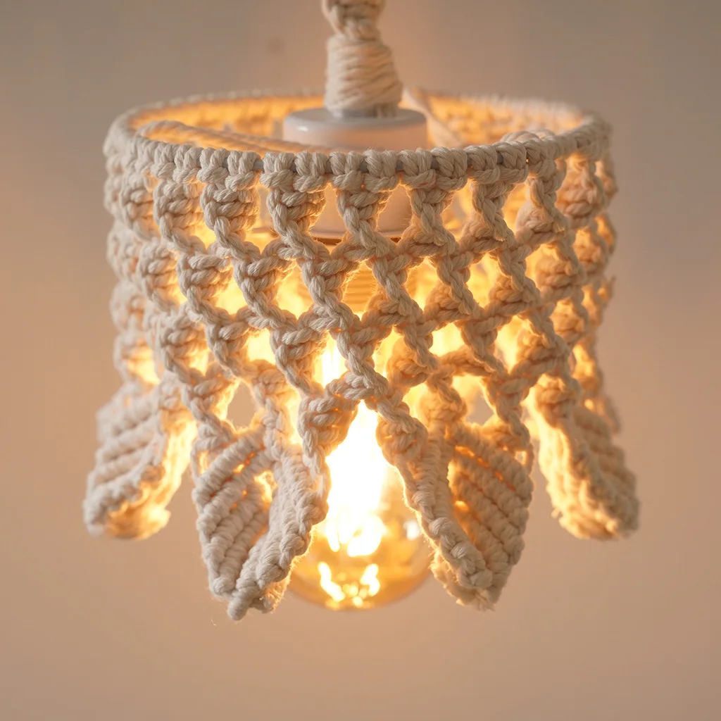 Hand Woven Pendant Lamp Lampshade Cotton Rope Decorative Lampshade Nordic Style Diy Lighting Accessory