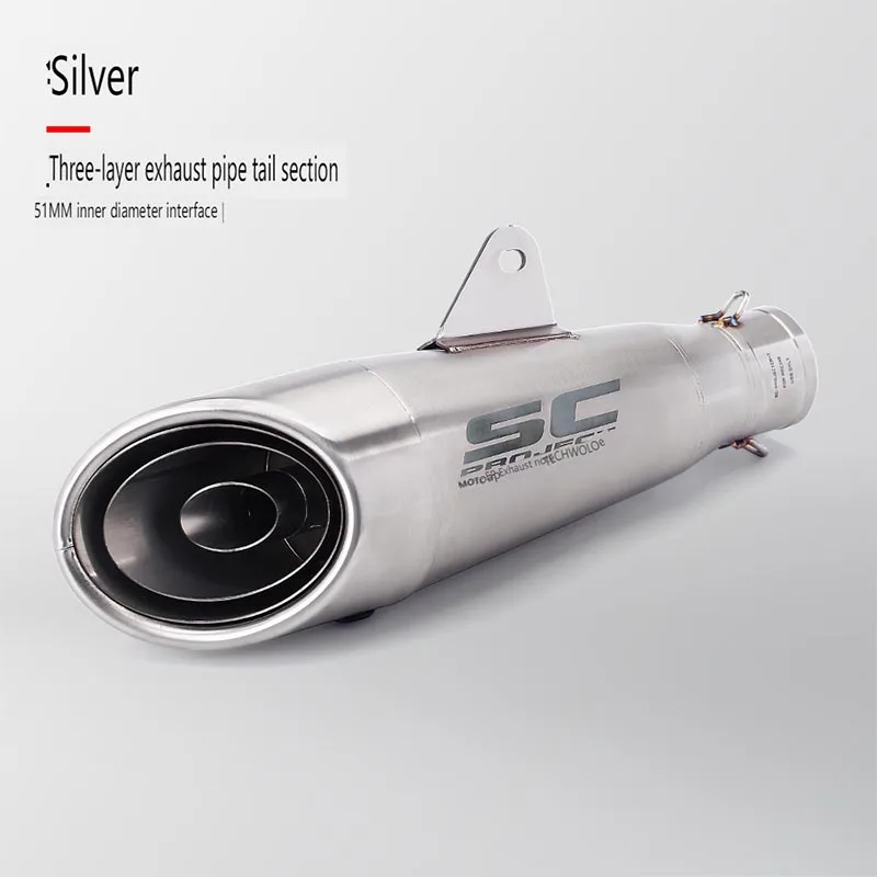 51 مللي متر العالمي للدراجات النارية العادم SC الخمار الأنابيب DB القاتل GP-مشروع لياماها R6 R15 R1 R3 MT07 Tmax155 XMAX GSX250 Pcx125 #2