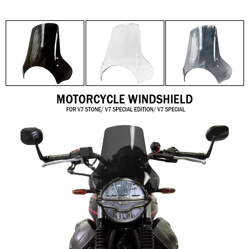 Motorcycle Windshield Windscreen Windproof Wind Screen Deflector For Moto Guzzi v7 850 Stone V7 Special Edition 2021-2025