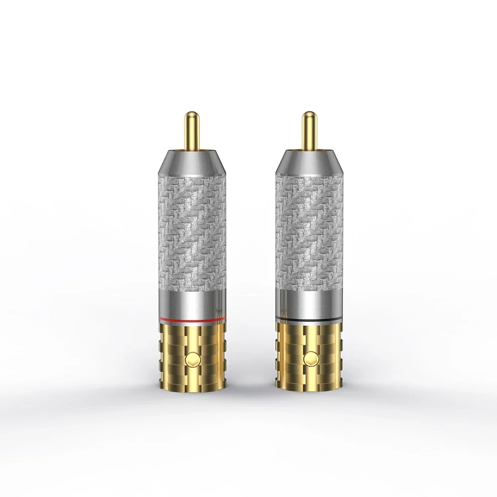 

Viborg VR108/G/R Pure Copper Carbon Fiber RCA Plug Unsolder Screw Locking 24K Gold/Rhodium Plated HiFi Audio Connector
