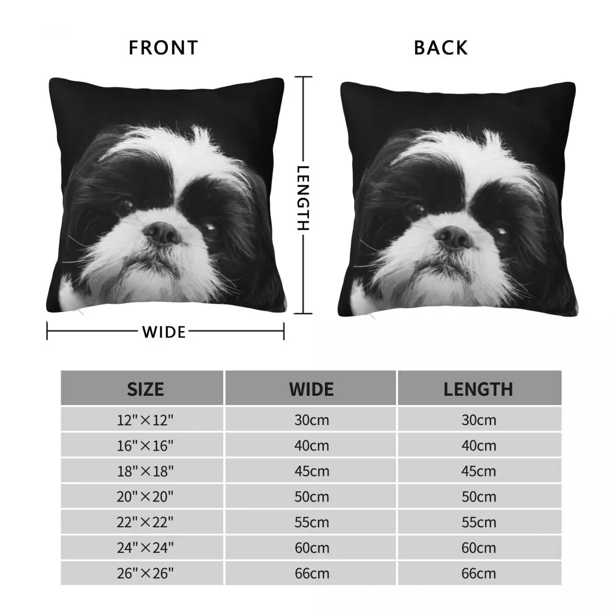 Shih Tzu Dog1 Square Pillowcase Pillow Cover Polyester Cushion Decor Comfort Throw Pillow for Home Sofa