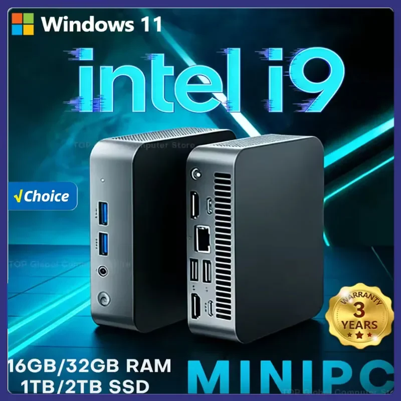 Ubiquitous 2026 Portable Mini PC Core I9 10980HK/i9 8950HK Radiant Gaming Mini PC Windows 11 Pro 16GB RAM 1/2TB M.2 SSD WiFi 6