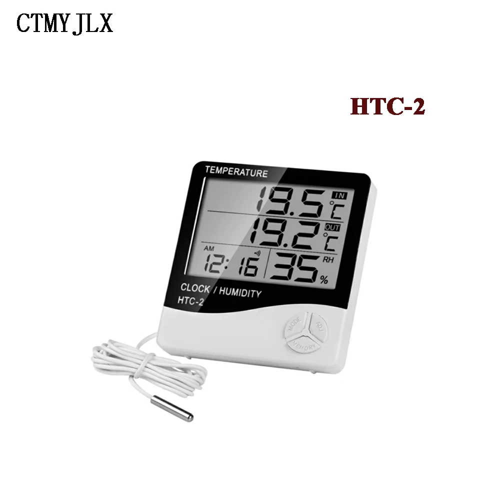 HTC-1 HTC-2 High-Precision Digital LCD Electronic Indoor Outdoor Temperature Humidity Meter Thermometer Hygrometer