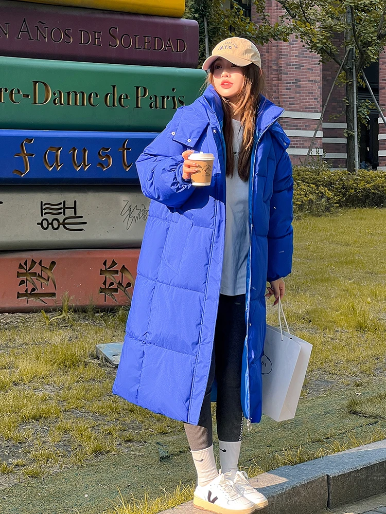 2023 Winter Women X-long Parkas Coat Casual Hooded Thick Warm Windproof Parkas Jackets Fashion Female outwear Long parkas Jacket