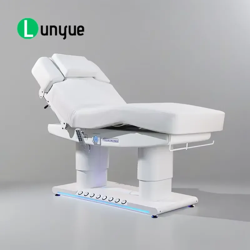 Multifunctional PVC Facial Spa Tattoo Therapy Massage Bed with Foot Control for Beauty Centers
