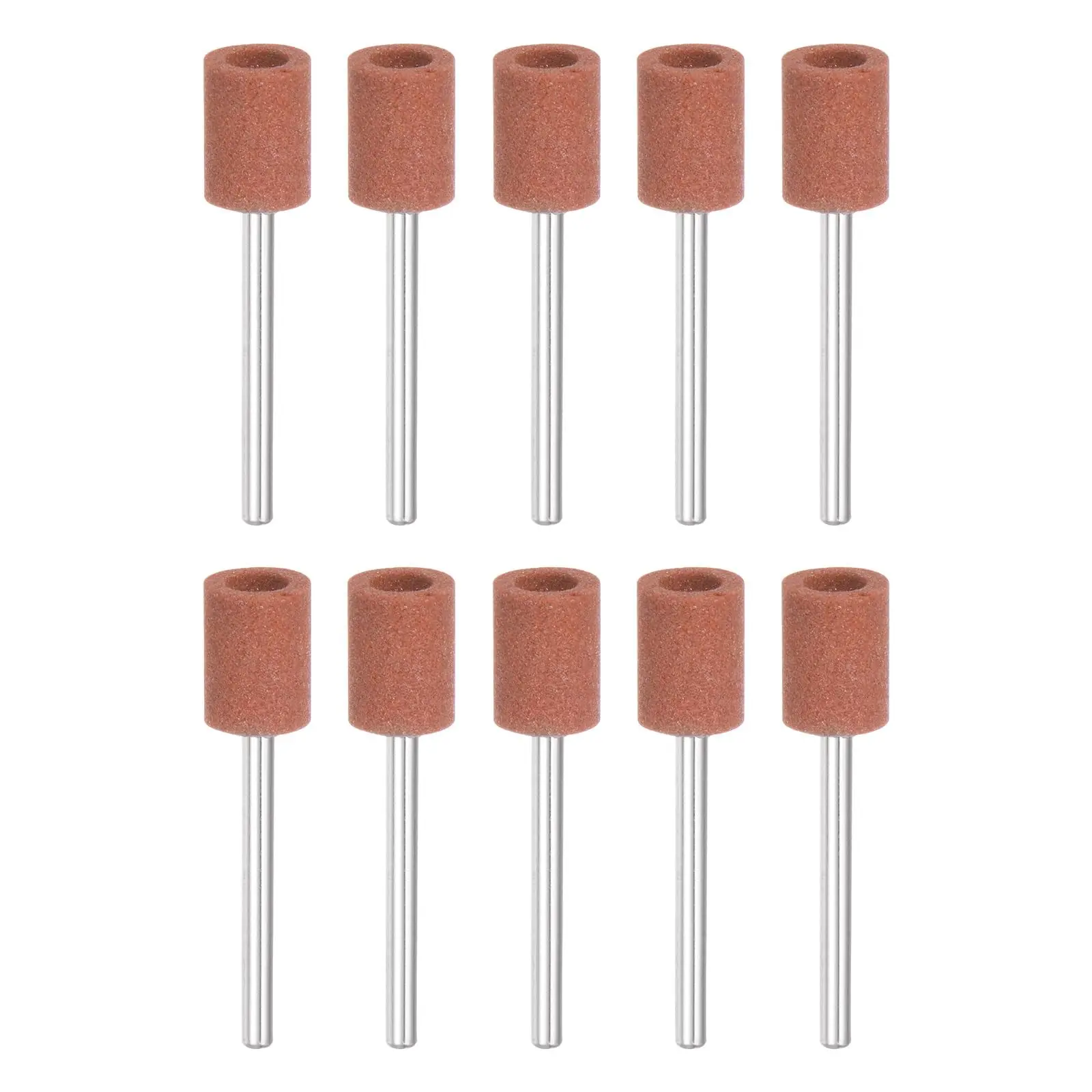 10PCS 10mm Aluminum Oxide Cylinder Grinding Stones, 1/8