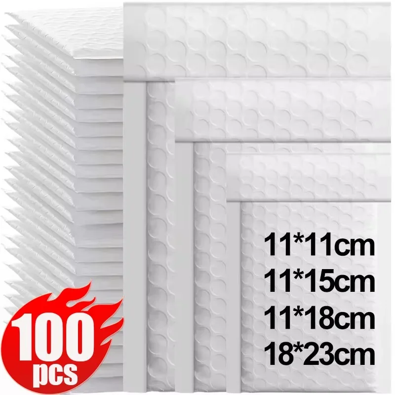 Sac d'enveloppe en mousse blanche, auto-banc, sac de remplissage, rangement, expédition GT, sac d'expédition, sacs d'emballage de colis, 100 pièces, 10 pièces