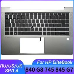 Russisch/US/UK/Latein/Spanisch Laptop-Tastatur für HP EliteBook 840 G8 745 845 G7 M07090-001 M36312-001 mit oberer Abdeckung der Handballenauflage