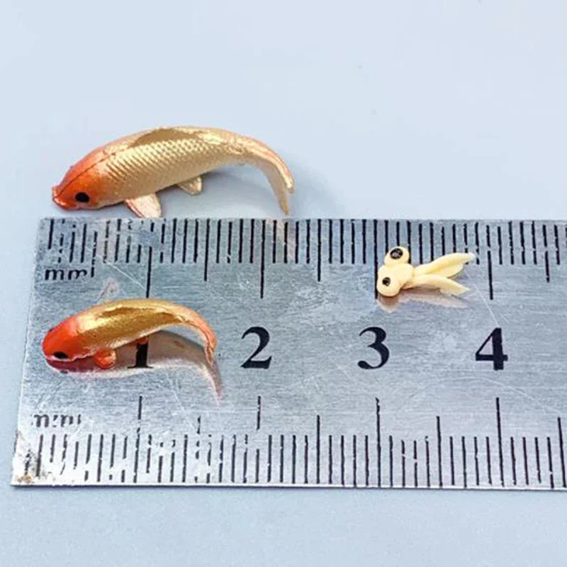 5pcs Dollhouse Miniature Model Fish Carp Simulation Animals For Kids Toys DIY Decorative Goldfish Figurines Home Decor Ornament