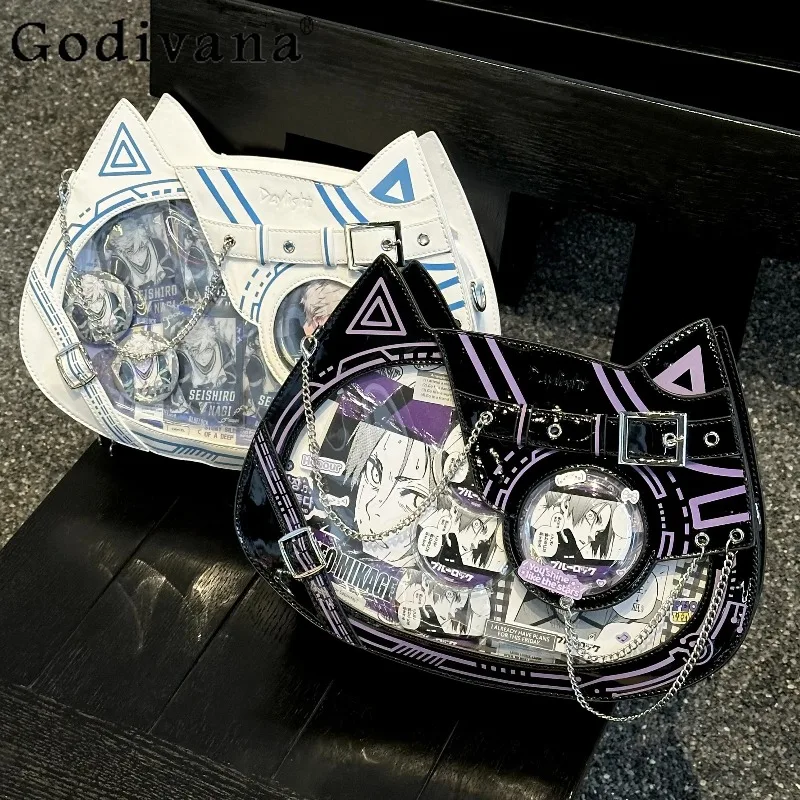 

Japanese Original Lolita Anime Large Capacity Punk Style Pain Bag Sweet Cool Girl Cartoon Academy Style Functional Crossbody Bag