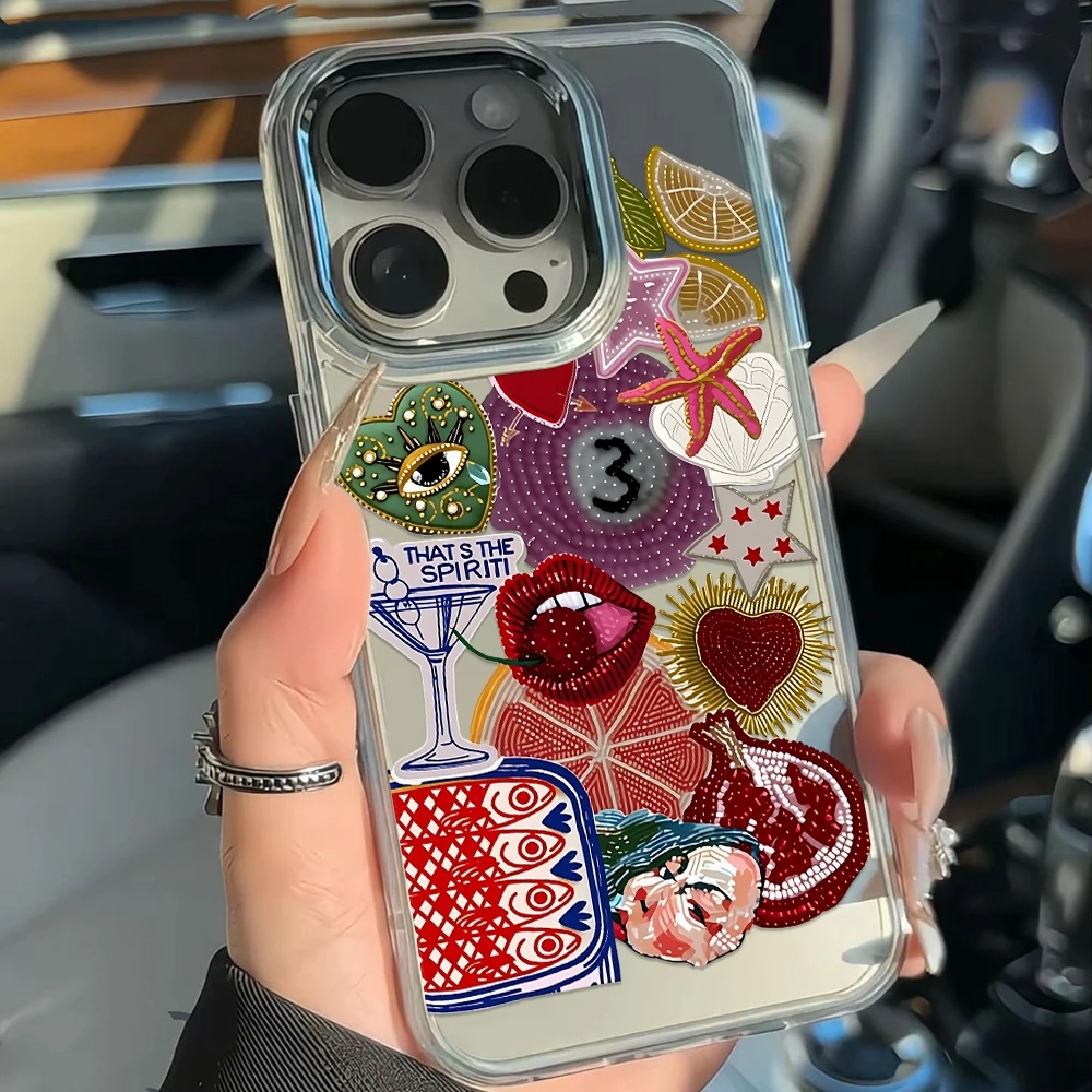 Embroidered Evil Eye Phone Case For Samsung Galaxy A55 A57 S26 S25 Ultra S23 Plus A55 A37 A36 A06 A07 A17 A26 Soft Clear Cover