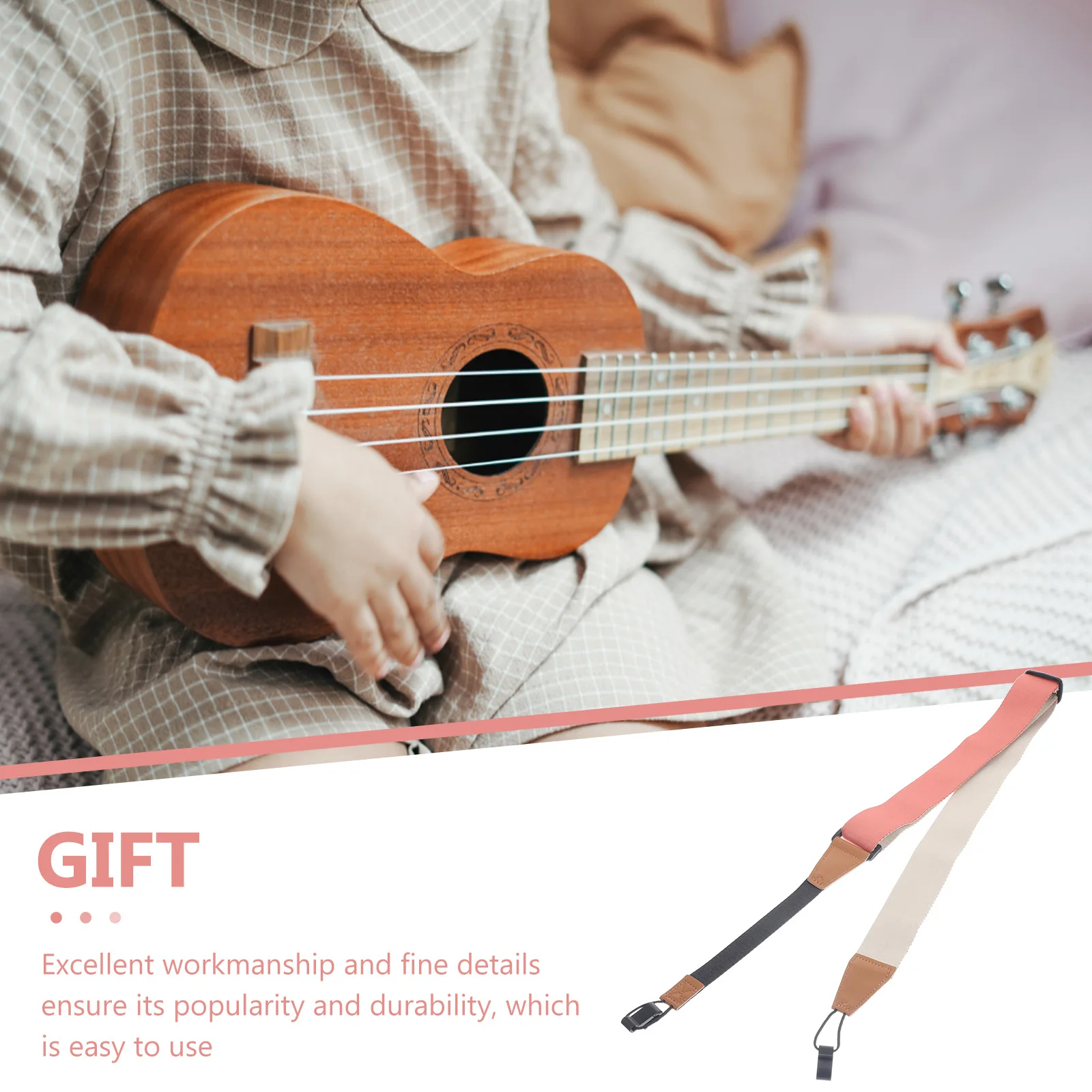 

Adjustable Ukulele Strap Lightweight Portable Oxford Fabric Long Lasting Durability Musical InstrumentsAccessory