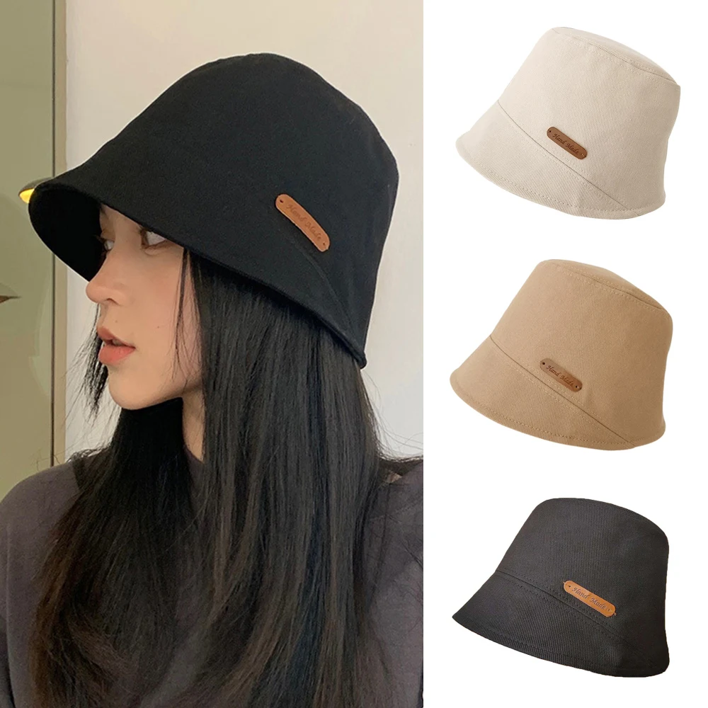 Summer Bucket Hat for Women Personality Wide Brim Sun Hats Soft Cotton UV-protection Outdoor Casual Cap Women Sunscreen Hat