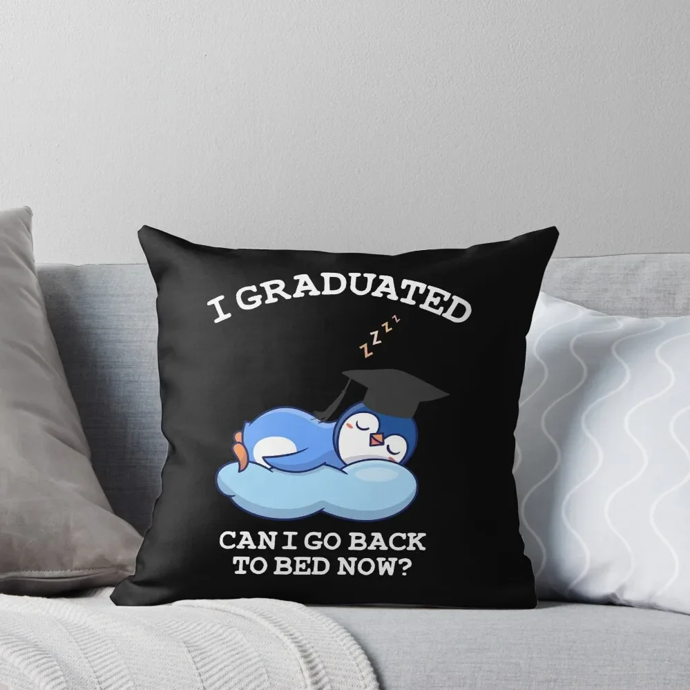 

I Graduated Can I Go to Bed Now Penguin Graduation Throw Pillow Custom Cushion Luxury Cushion Cover Sofa Covers For Living Room