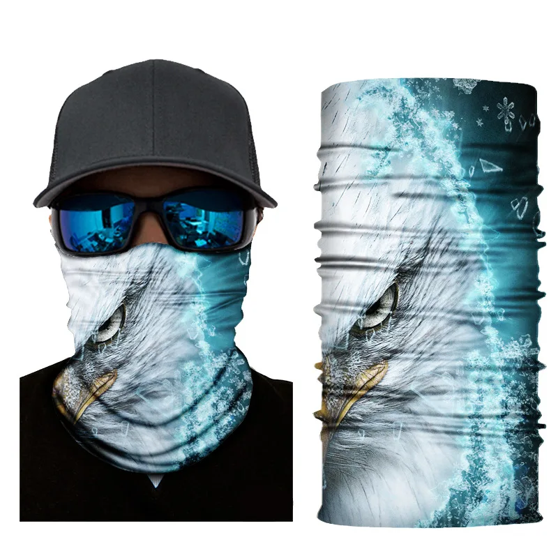 Animal Tiger Snake Lino Eagle Panda Leopard Print Tube Scarf Bandana Women Men Outdoor Travel Cycling Hiking Face Cover Headband