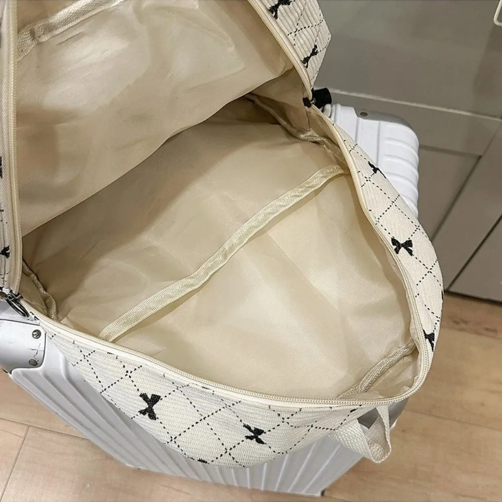 Fashion Corduroy Bow Schoolbag Large Capacity Bow Print Backpack Bag Ins Style Students Backpack Women