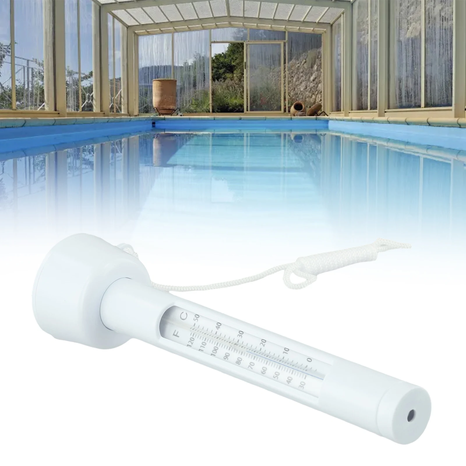 Pool Accessories Floating Thermometer Swimming Pool 0-50℃ 185mm Easy To Read Data Plastic Portable Thermometer