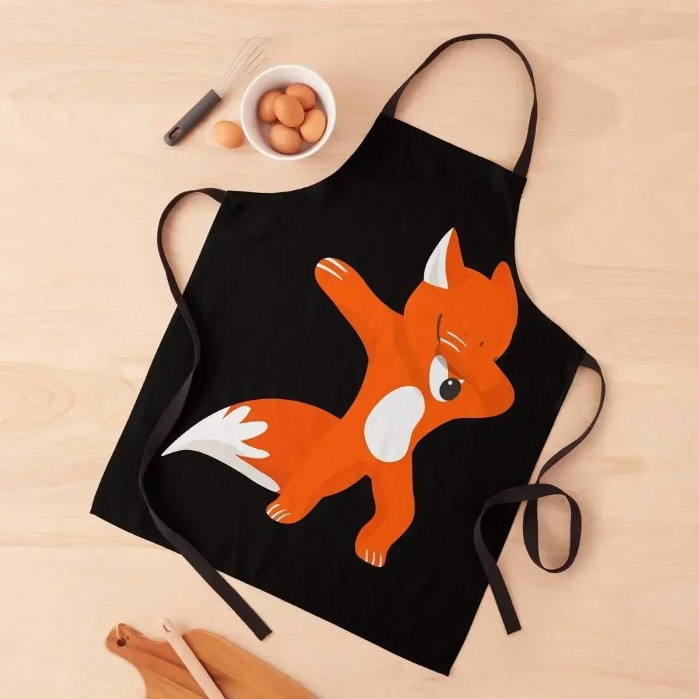 Dabbing Fox Apron For Girl Chef Uniform Women Apron