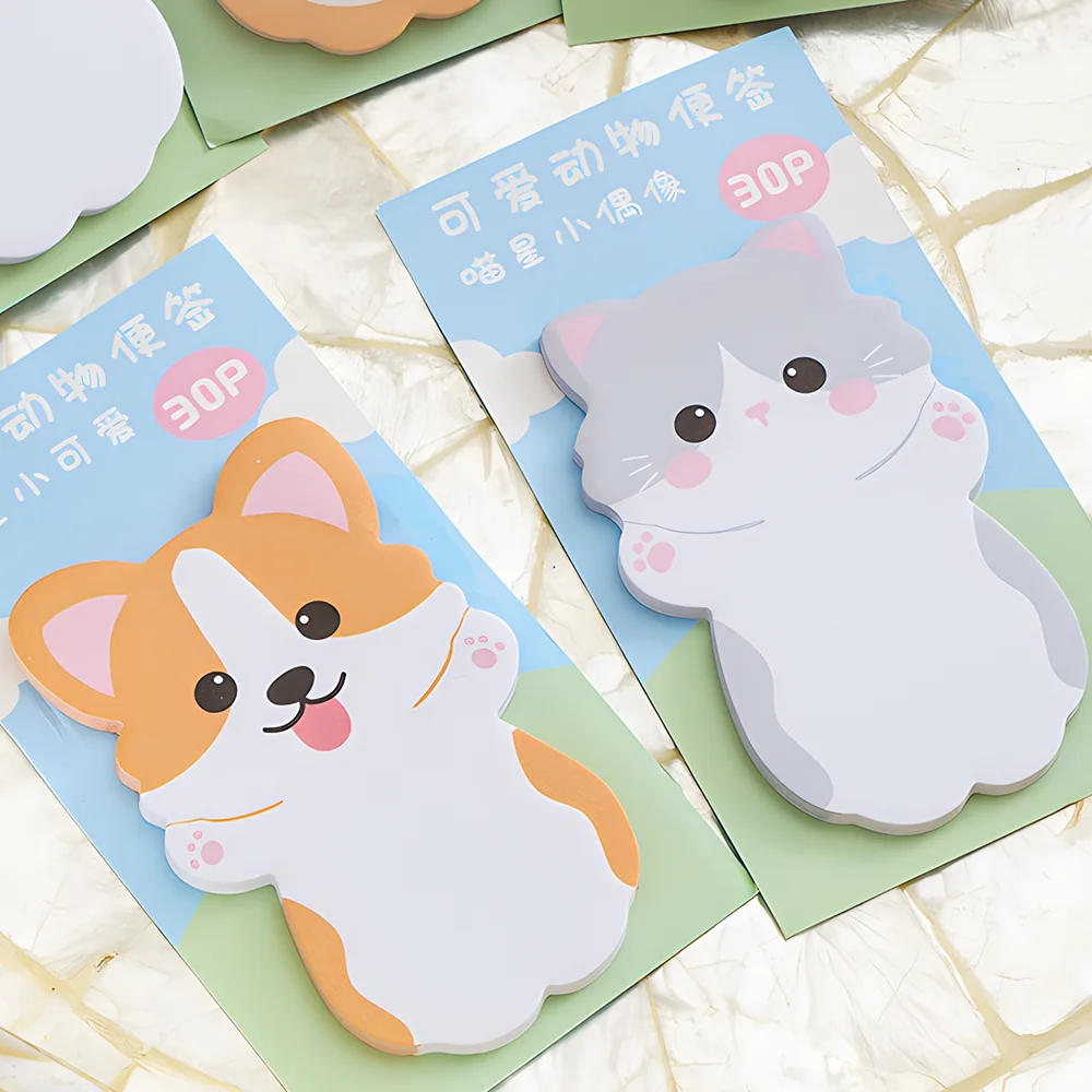 Aesthetic Sticky Notes Cute Kawaii Cat Dog Penguin Bear Sheep Bunny Memo Pad Post Notepad School Fun Stationery Check List To Do