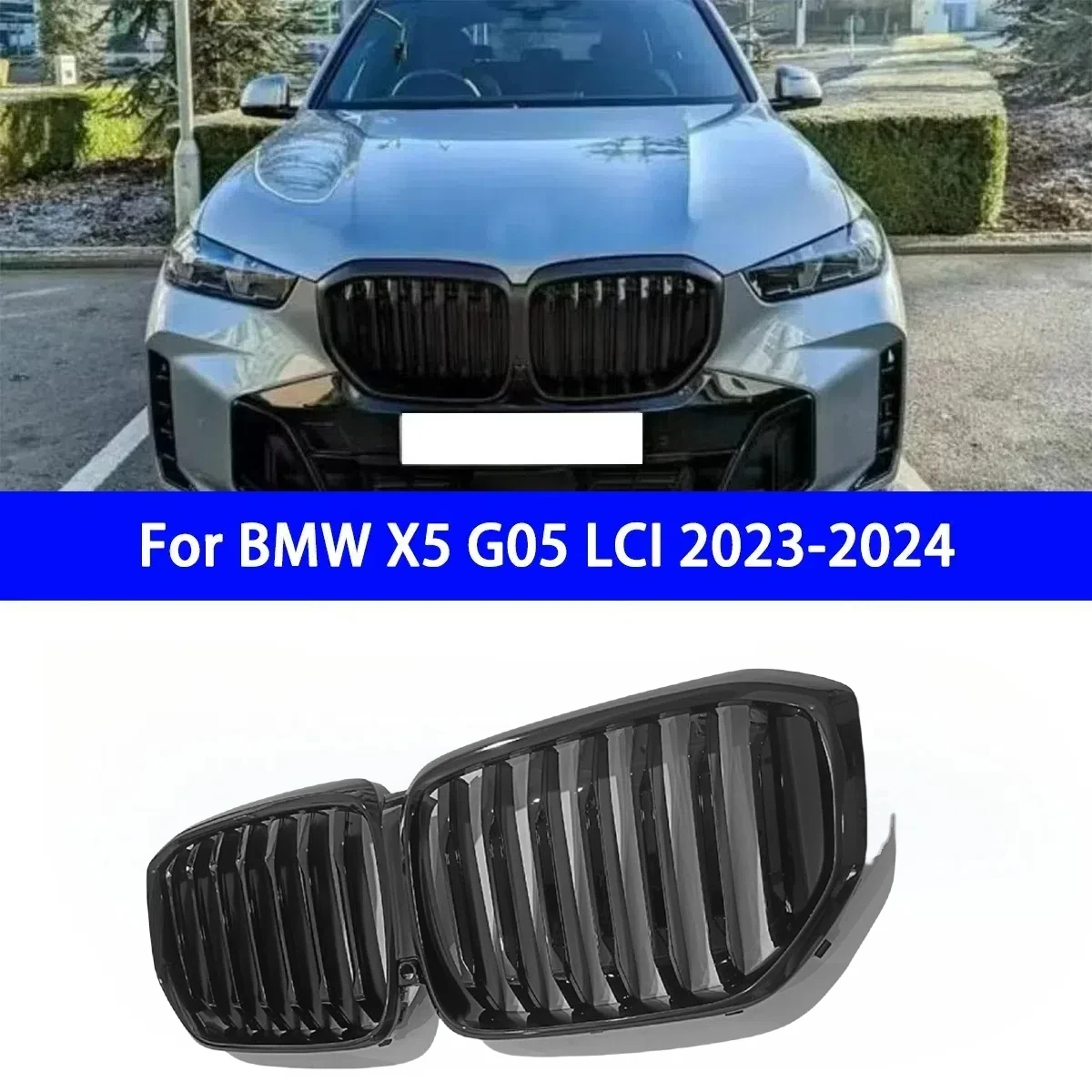 

Suitable for BMW X5 G05 LCI 2023-2024 Single Line Bright Black MP Model Grille Original Car Replacement