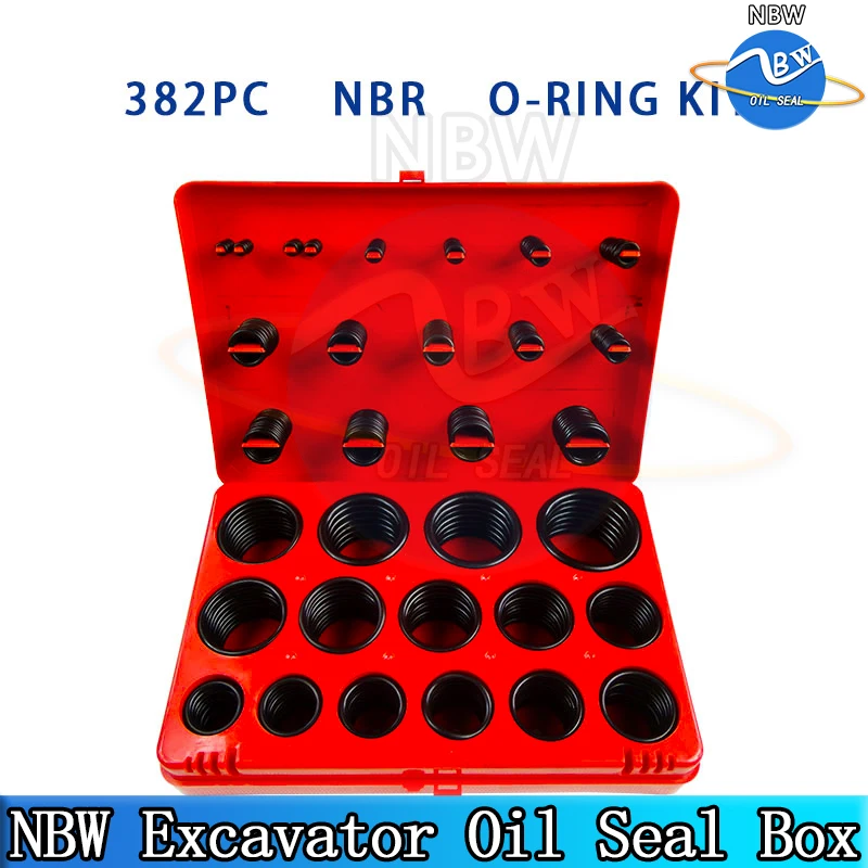 

O Rings Box Rubber Oil Sealing Kit Assortment 382 PCS Set Gasket Blue Resistance High Quality NBR Service O-rings