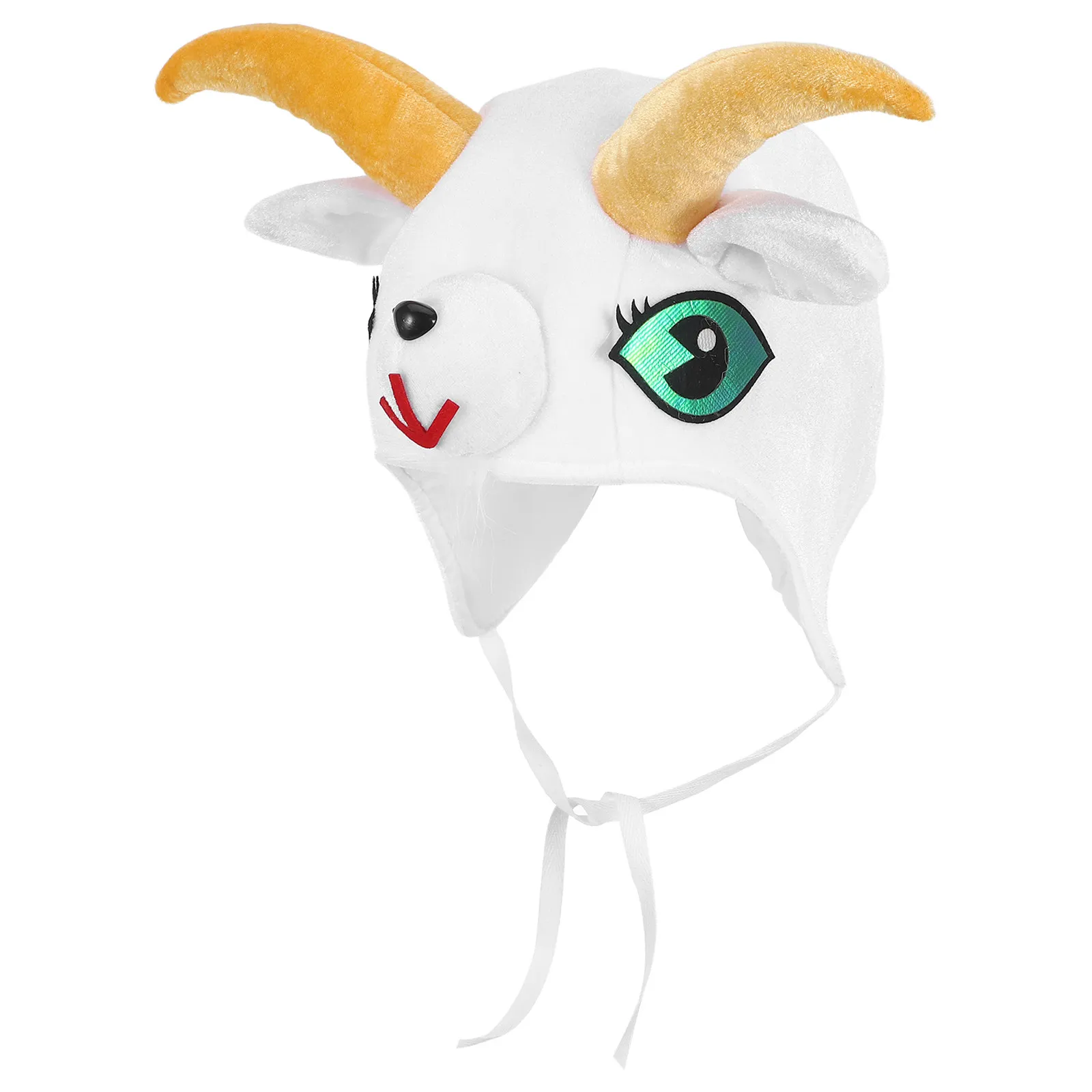 

Goat Costume Hat Cartoon Sheep Headwear with Playful Ears Horns Comfortable Cosplay Party Headgear Photo Props Fun Outdoor Event