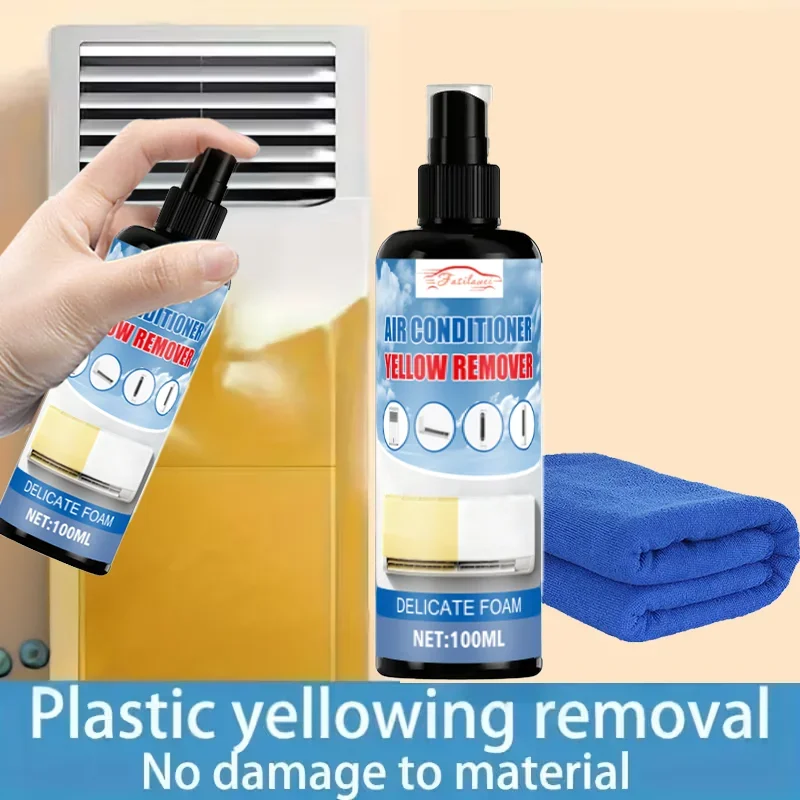 New Plastic Yellowing Remover Spray: Fast-Acting Heavy-Duty Formula – Restores Whiteness for Cars/Home/Electronics, UV