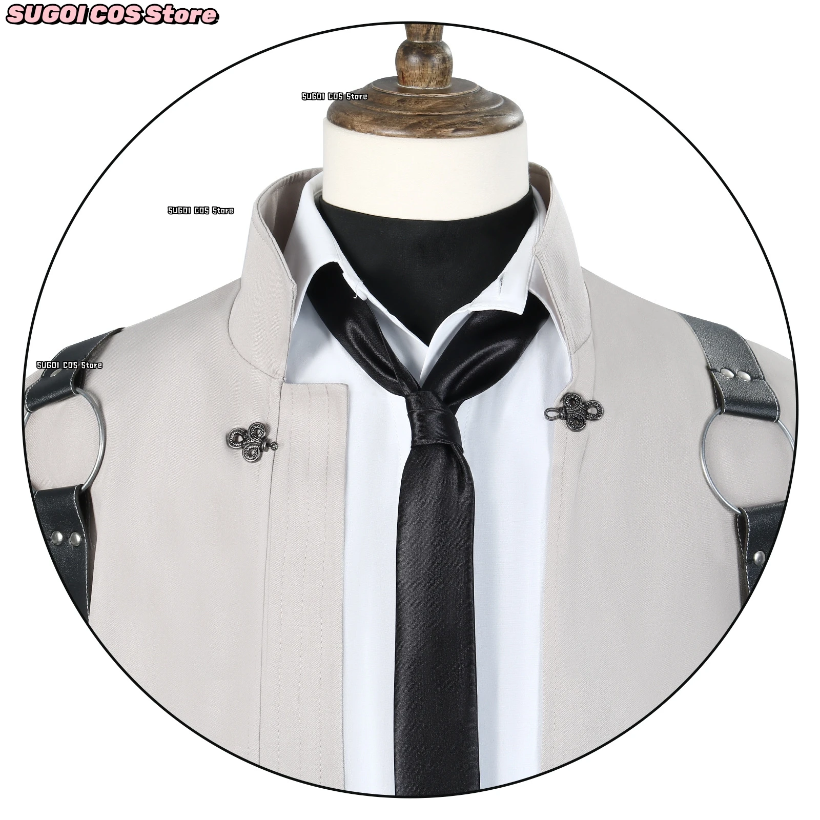 Anime Slay the Gods Wang Mian Cosplay Costume Unisex Outfit Coat and Pants Wig Mask Full Set Accessory 25Halloween Role-playing