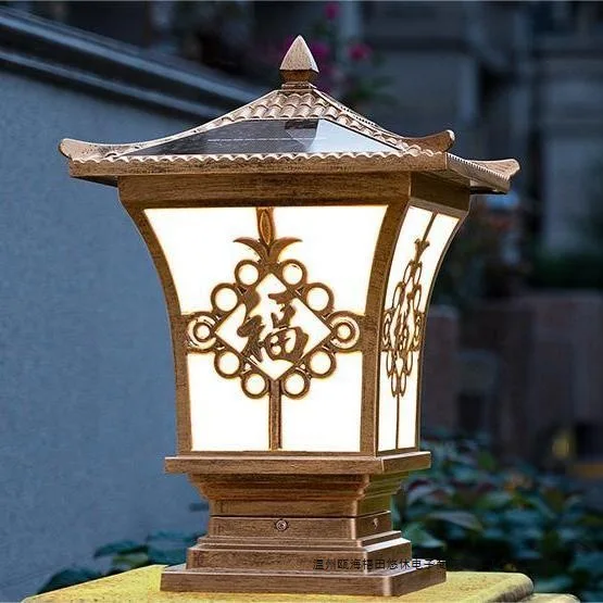 Stigma lamp Solar outdoor Villa gate Pillar Enclosure wall New rural European waterproof household