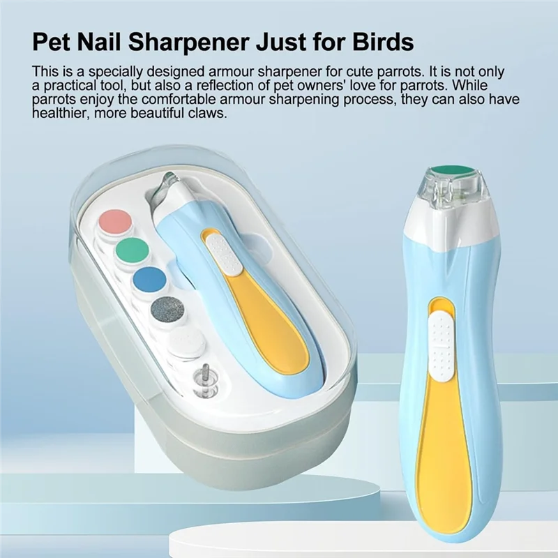 A84X-Bird Nail And Beak Trimmer With LED Lights, Electric Grinding Stone,With 6 Grinders Adjustable Speed