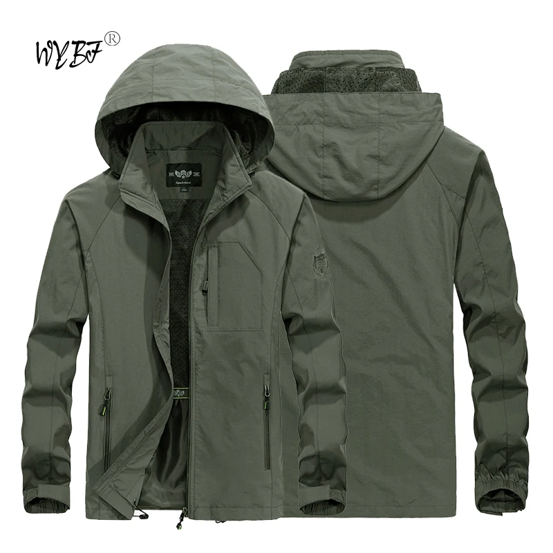 

Fashion Men's Casual Windbreaker Jackets Hooded Jacket Man Waterproof Outdoor Soft Shell Winter Coat Clothing Warm Plus Size