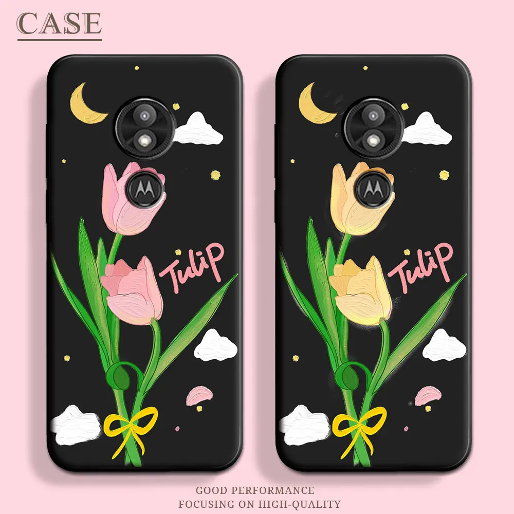 For Moto E5 E6 Play Case Butterfly Soft Silicone Couple Stars TPU Floral Phone Case For Motorola Moto E6 Play Fashion Back Cover
